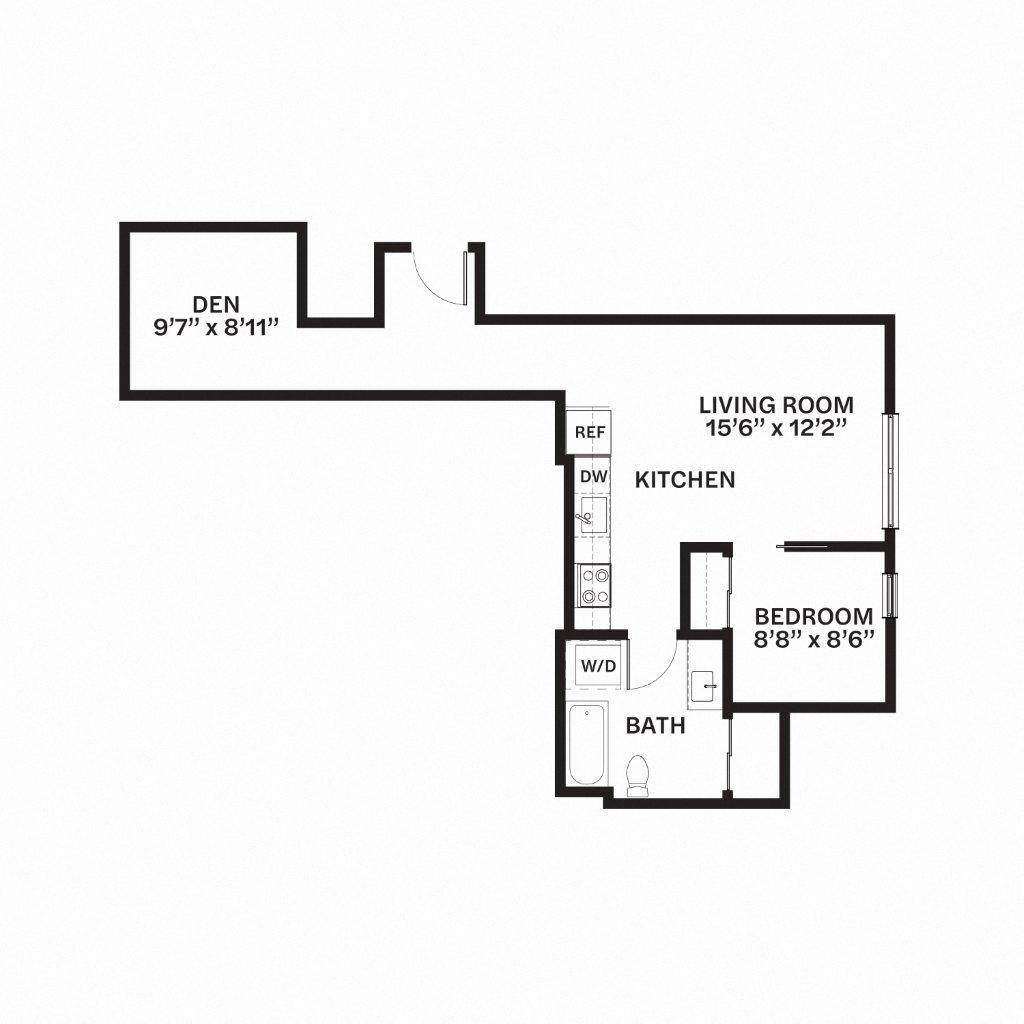 D1 Floor Plan at Corner 63, Seattle, Washington